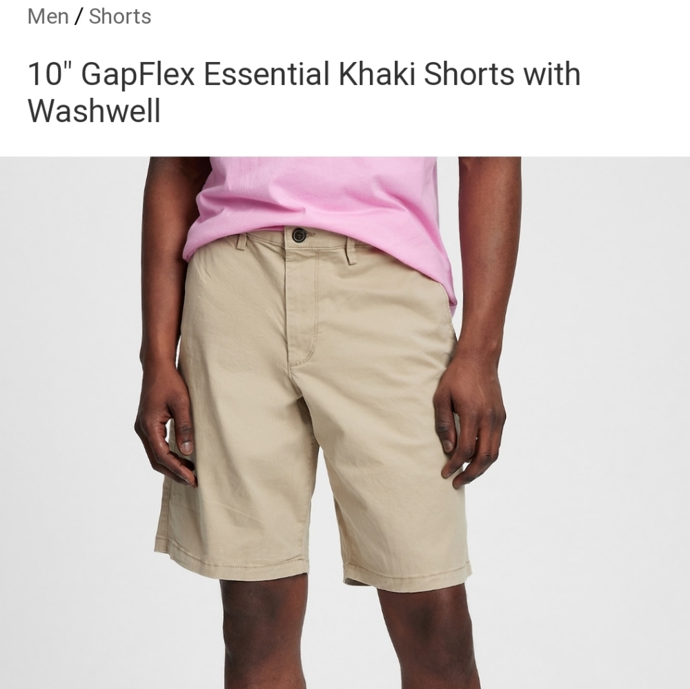 🥳3/$16🥳Mens 10 inch essencial Khaki shorts by GAP factory. NWT